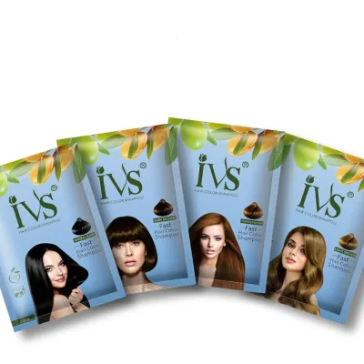 Hot Sale Arabic Wholesale Bulk Hair Colour Dye Shampoo 3 in 1 Hair Dye Shampoo 4 Colors for Choose in Stock in Sachet