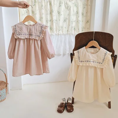 New Design Little Girls Christmas Dresses Children Christmas Clothes Baby Girls Snow Man Applique Clothes Children Red Dresses