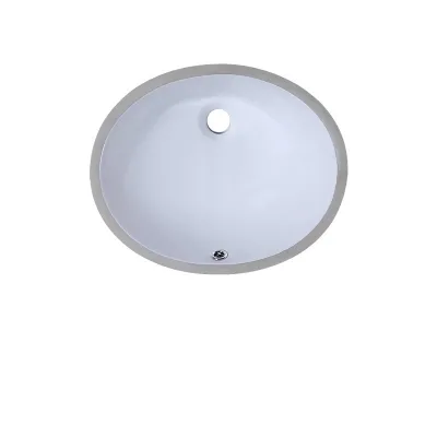 Modern Design Children's Balcony Bathroom Sink Oval Undermount Embedded Ceramic Basin with Drainer