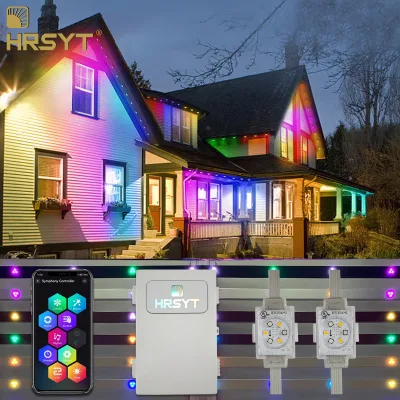 HRSYT DC48V Permanent Holiday Light Rgbic Led Permanent Outdoor Lights