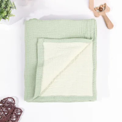 100% Cotton 4-Layer Muslin Baby Bath Towel Swaddle Blanket Square Printed Tear-Resistant Quick-Dry High Absorbent for Infant