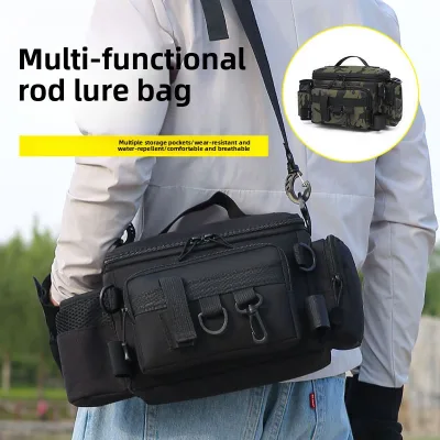 Custom Printed Outdoor Multifunctional Bait Fishing Bag Oxford Cloth Waterproof Waist Bag Special Storage Fishing Rod Lure