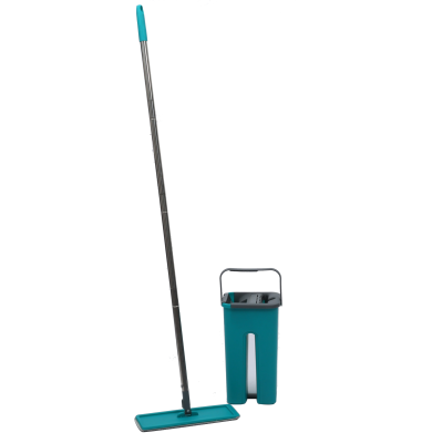 Flat Mop Cleaning Mop and Bucket with Wringer Set for Home Squeezing Mop