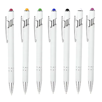 Luxury Metal Ballpoint Pen with Stylus Tip Promotional Gift Ball Point Pen Advertising Banner Ballpoint Metal Pen Bulk Sale