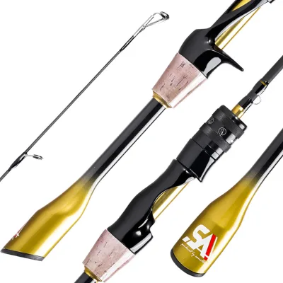 1.6m 1.8m 1.98m Golden Regular UL Spinning & Casting Fishing Rods Carbon Fiber Baitcasting and Spinning Poles