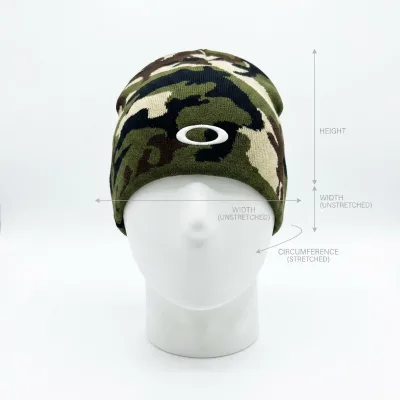 Wholesale Jacquard Knit Camouflage Beanie Hat Warm Winter Skull Cap Adjustable Outdoor Headwear Custom Logo