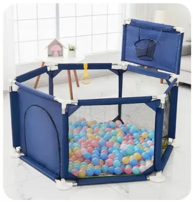 Wholesales 50*50 Hexagon Sports Toy Play Yard Kids Fabric Ball Playmat Princess Playground Safety Fence Indoor Baby Playpen