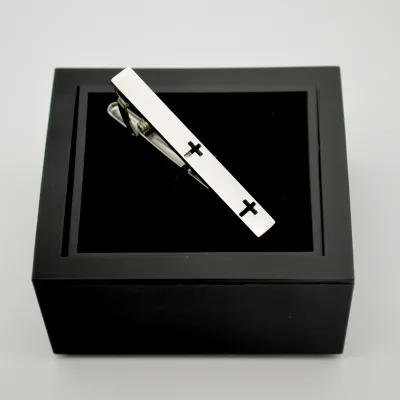 Silver Metal Cross Men Tie Clip Business Tie Bar