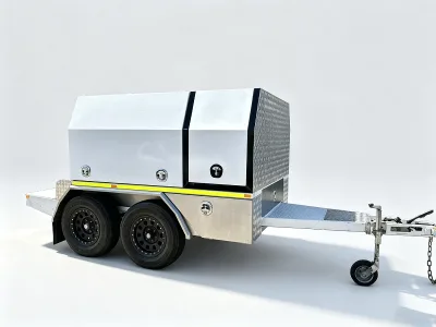 Aluminum Heavy Duty Trade Work Camping Trailer With Toolboxes Optional Canopy with Electric Brakes