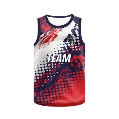 Custom Logo Printed Casual Unisex Colorful Breathable Quick Drying Summer Sleeveless Athletic Stretch Crew Neck Running Vest