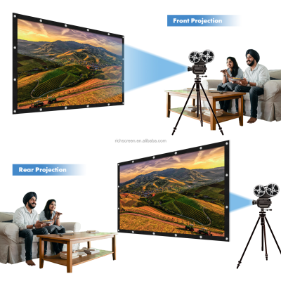 Projector Screen Simple Projection Screens Outdoor Movie Fabric Lowest Price Free Gift Projector