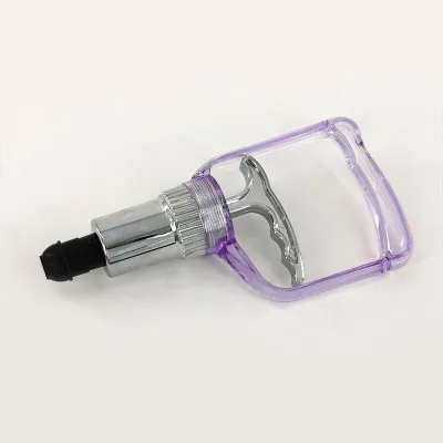 Hot Selling Beautiful Transparent Purple Color Hijama Cupping Pump for Heart Shaped Cupping Cup