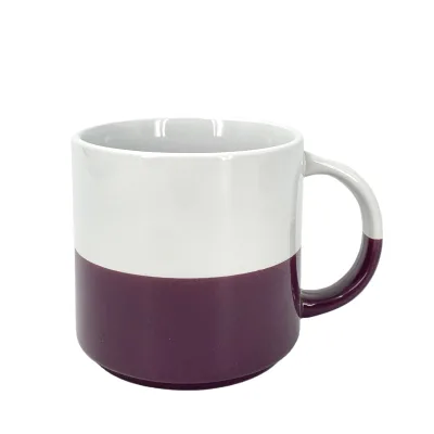 Wholesale Customized logo Can Shape Double Colour Cup Ceramic Soild Colour Mug With Handle for Home Office Kitchenware Tableware