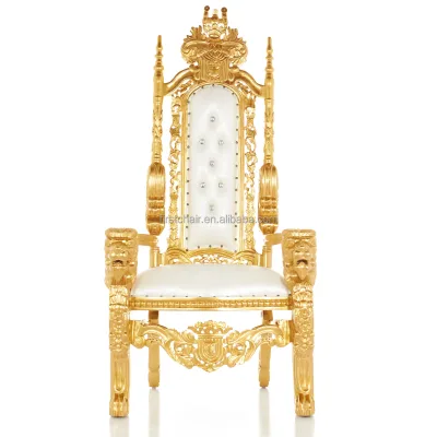 Good Quality Hotel Furniture High Back Gold Wedding Throne Chairs