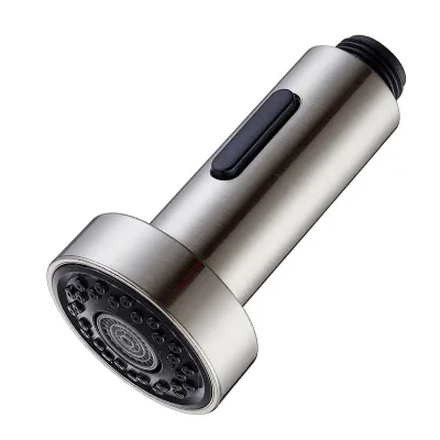 Modern Minimalist Pull-out Faucet Head for Kitchen Dual-function Showerhead with Brushed Surface and Plastic Nozzle
