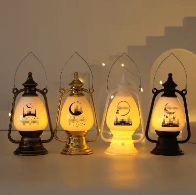 Ramadan EID Decoration LED Lamp Night Light Lanterns Middle East Holiday Home Hanging Desk Decoration LED Candle