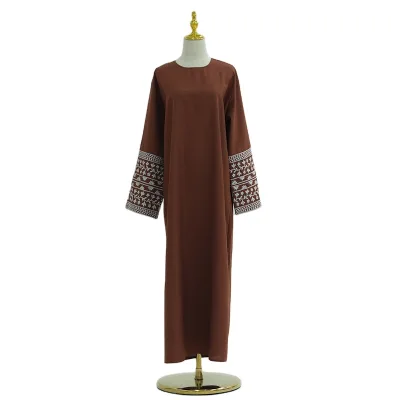 Moon Embroidered Cardigan EID Ramadan Clothing Robe Islamic Kaftan Dubai Abaya Women Muslim Dress