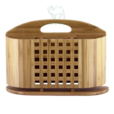 Multi-Functional Bamboo Drying Drainer Dish Rack Flatware Cutlery Drying for Kitchen Hotel
