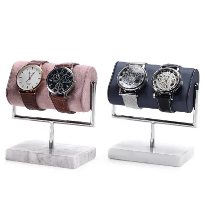 Leather & Marble Watch Display Stand Holder for Personal Use or Retail Shop Gift