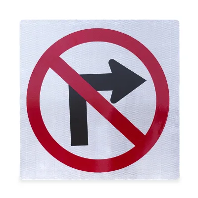 Very Competitive Price No Right Turn Traffic Sign Reflective Aluminum Road Sign for Traffic Control and Safety