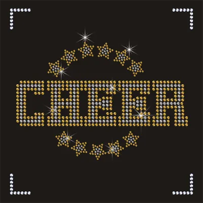 Ready-to-Press 3D Rhinestone Heat Transfers Cheer Bling Design Clothing Accessories Patches