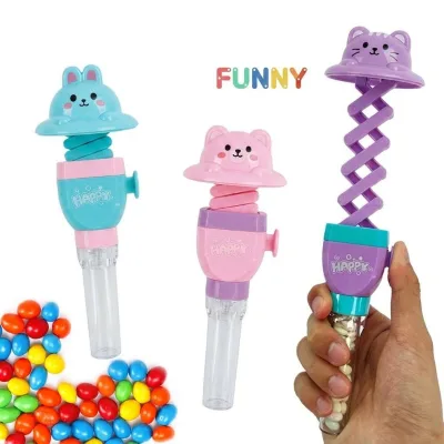 New Style Cute Cartoon Animal Telescopic Candy Toys, Creative Handheld Fidget Toy for Kids with Transparent Storage Handle