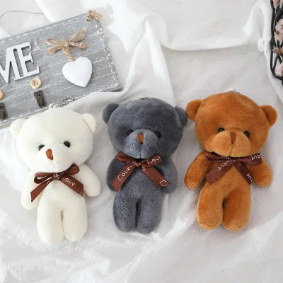 Little Bear 12cm Plush Toy, One-piece Bear Doll, Little Bear Toy, Small Gift Manufacturer, Wholesale Plush Keychain Key Ring