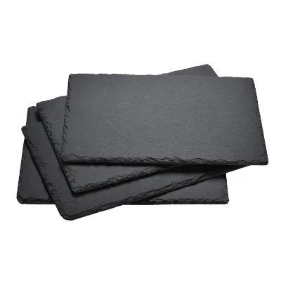 Hot Sale Customized Black Slate Cheese Board and Dinner Buffet Plates Natural Stone Restaurant Catering for Travel