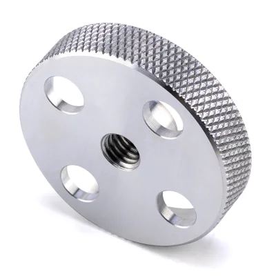 Aluminum Knurled Knob CNC Machined Custom Precision Adjustment Knob for Industrial Machinery Control Systems and Equipment