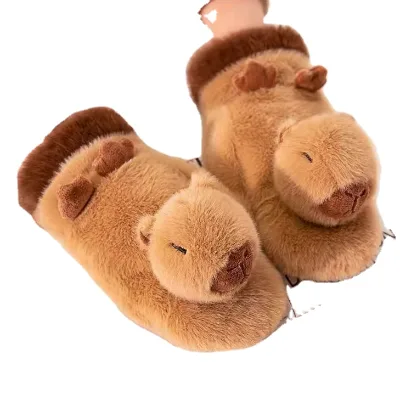 LINDA Capybara Plush Gloves Cartoon Animal Capybara Gloves Warm Winter Capybara Mittens
