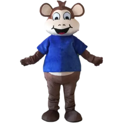 2020 Blue Sky Professional Blue T-shirt Monkey Mascot Costume for Halloween Party