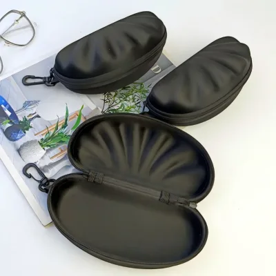 Custom Logo Fashionable Outdoor Lightweight Portable Travel Eyeglasses Case Oxford FLAX Zipper Nylon EVA Sunglasses