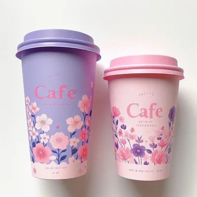 Wholesale Paper Cup Manufacturers Single Wall Takeaway Custom Coffee Plastic Free Paper Cup With Sleeves and Lids
