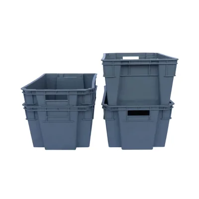 Logistics Outdoor Rectangle Plastic Pallet Box Nestable Stackable Collapsible Transport Coaming Box for Storage