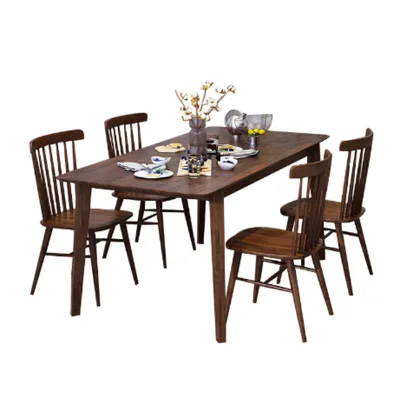 Wood Modern Designs 4 Seat Foldable Dining Table and Chairs Set for Dining Room