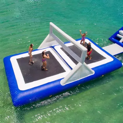 Outdoor L 9m X W 4.7m X H 0.9m Inflatable Water Volleyball Thickened PVC Beach Volleyball Court for Water Games