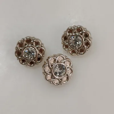 Factory Retro Diamond Metal Button Decoration Pattern Casual Plating Technique Eco-Friendly Custom Buttons for Coat Sweater