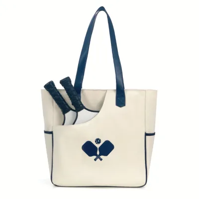 Customized Logo Canvas Pickleball Bag Pickleball Paddle Tote Bag  Pickleball Racket Tote Bag for Women Men