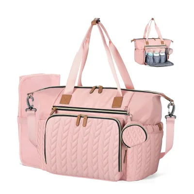 2025 High Quality Fashionable Large Capacity Quilted Handbag Portable Waterproof Baby Changing Pad for Outdoor Summer Travel
