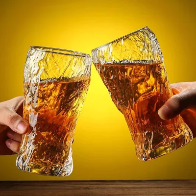 18oz Creative Classic Glacier/Stump Pattern Pint Beer Glasses-Durable & Eco-Friendly for Brand Promotion Giveaways
