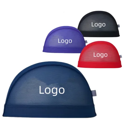2025 Ultra-Light Simple Mesh Printed Swimming Cap Elastic Nylon Factory Wholesale Price Hair Quality Friendly for Children