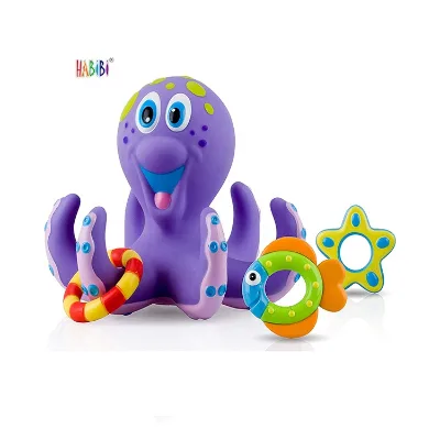 Children's Non-toxic Plastic Bath Toy Pool Tub Funny Baby Bathtime Octopus Bath Toys Rubber Child Bath Toys