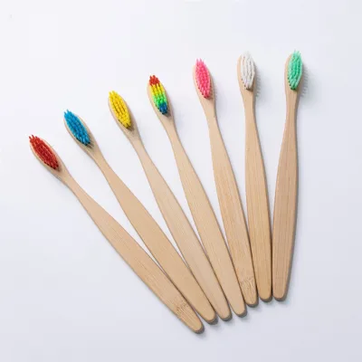Bamboo Biodegradable Adult Bamboo Toothbrush Natural Soft OEM Different Color Handle Feature Material Origin Type