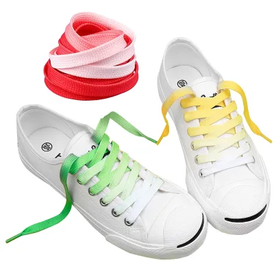 Factory Wholesale Is the Gradient Wide Shoelace Wide Mens Shoe Laces Buckle Running Shoelaces