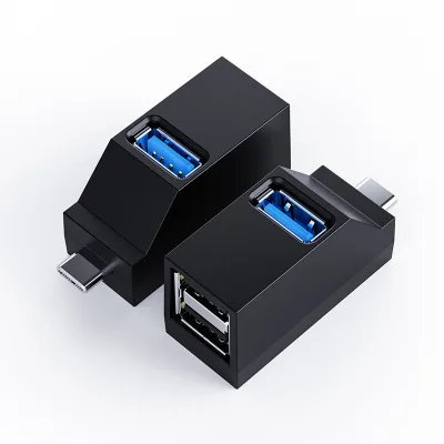 3 Port USB 3.0 Type-C Hub Adapter Extender Mini Splitter Box for PC Laptop Mobile Phone High Speed U Disk Reader Stock