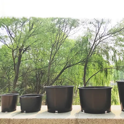 Wholesale Factory Supply Gallon Garden Pots Plastic Nursury Round Planter Plant Pots