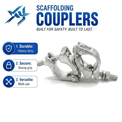 KEW Drop Forged Q235 Steel Gold Electro Galvanized High Quality Scaffolding Swivel Coupler Pipe Clamp Scaffolding Part 5-Year