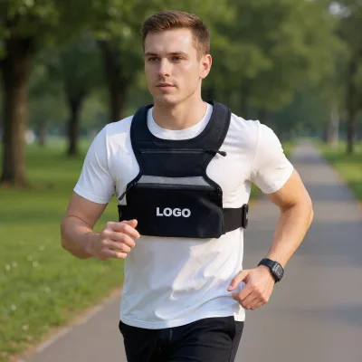 Custom Logo Reflective Running Vest Adjustable Unisex Waterproof Sports Chest Bag Pack Cycling Running Vest with Phone Holder