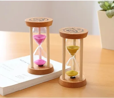 1-3-5 Minute Sand Hourglass Timer Wood Frame Mini Sand Clock Timer