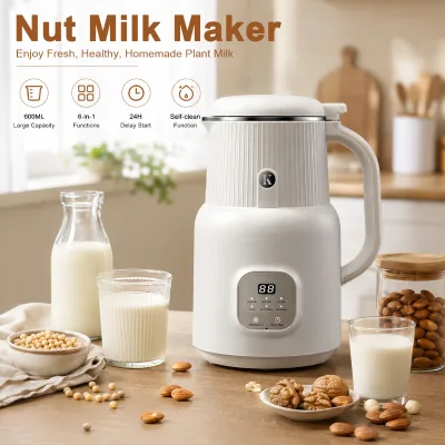 4-in-1 Soybean Milk Machine Nut Milk Maker Heating Cooking Blender Multi-functional Soy Milk Blender Small Kitchen Appliance
